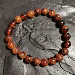 Grenat hessonite - Bracelet perles 8mm - 2e chakra